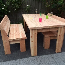 Houten tuinbanken van douglas hout